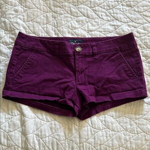 American Eagle Outfitters Purple Low-Rise Cotton Shorts